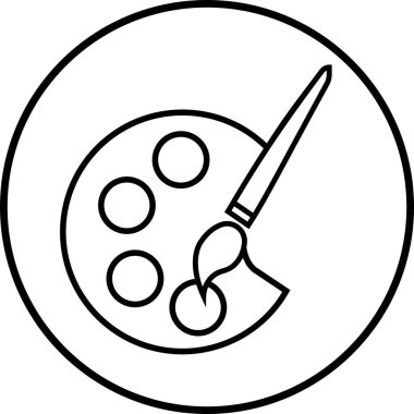 Saydam arkaplanda izole edilmiş moda çizgi biçiminde boya fırçası siyah simgesi. Web sitesi grafik tasarım logoti, uygulama ve UI için resim fırçası sayfası sembolü. Boya silindiri vektörü.