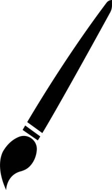 Saydam arkaplanda izole edilmiş modaya uygun düz biçimde boya fırçası siyah simgesi. Web sitesi grafik tasarım logoti, uygulama ve UI için boya fırçası sayfası sembolü. Boya silindiri vektörü.