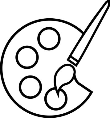 Saydam arkaplanda izole edilmiş moda çizgi biçiminde boya fırçası siyah simgesi. Web sitesi grafik tasarım logoti, uygulama ve UI için resim fırçası sayfası sembolü. Boya silindiri vektörü.