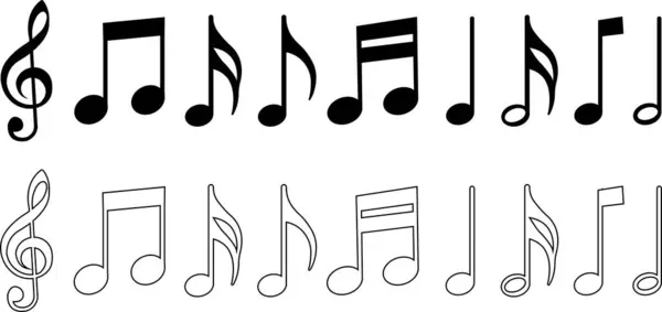 Müzik notaları simgesi seti, şarkı, melodi ya da ayar bemol ya da satır vektör koleksiyonu şeffaf arkaplanda izole edildi. Müzikal anahtar tarzı semboller müzikal uygulamalar ve web sitesi için element logosu şablonu tasarımı