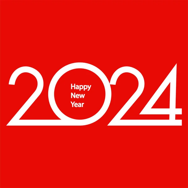 Felice Anno Nuovo 2024 Icona Piatta Colorato Logo Vettore Progettazione Vettoriali Stock Royalty Free