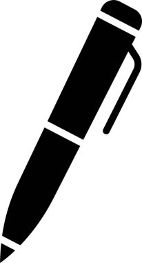 Kara Kalem simgesi. İmza kalemi dolu ve düz vektör işareti piktogram. Şeffaf arkaplanda basit kalem sembolü izole edildi. Web Sayfası, Mobil Uygulama, UI, UX ve GUI tasarımı için elverişli.
