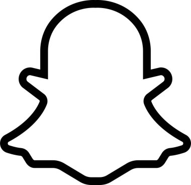 Snapchat simgesi. Sosyal medya logosu. Çizgi sanatı ve düz stil şeffaf arkaplanda izole. İş, reklam, uygulama veya internet için haberleşme kuryesi vektörünü görüntüle.