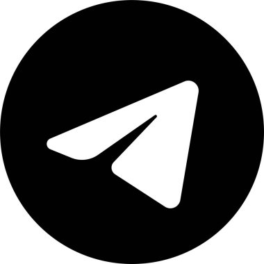 Telgraf simgesi. Sosyal medya editoryel düz vektörü şeffaf arkaplanda izole edildi. Popüler kurye uygulaması. Kara Düğme. Uygulama ve web sitesi için telgraf işareti veya sembol.