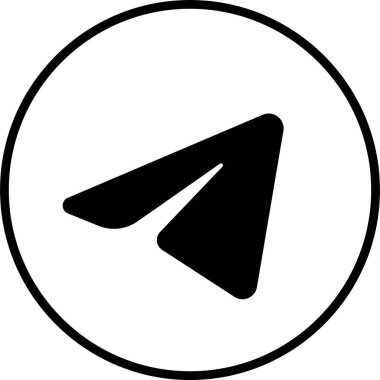 Telgraf simgesi. Sosyal medya editoryel düz vektörü şeffaf arkaplanda izole edildi. Popüler kurye uygulaması. Kara Düğme. Uygulama ve web sitesi için telgraf işareti veya sembol.