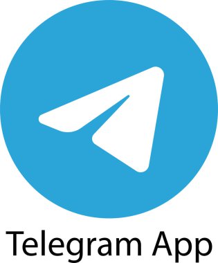 Telgraf simgesi. Sosyal medya editoryel düz vektörü şeffaf arkaplanda izole edildi. Popüler kurye uygulaması. Uçak Mavi Düğme. Uygulama ve web sitesi için telgraf işareti veya sembol.
