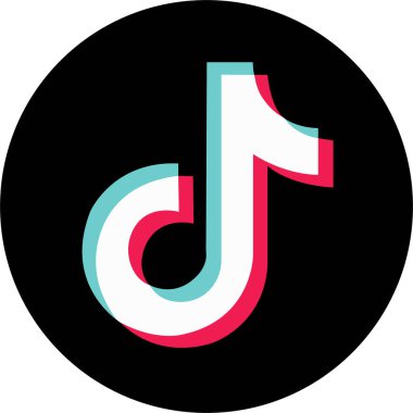 Tik Tok simgesi. Sosyal medya logosu. Düz moda tarzında siyah simge şeffaf arkaplanda izole edildi. İş ve reklam için Tik tok uygulama editoryal vektörü.