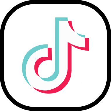 Tik Tok simgesi. Sosyal medya logosu. Düz moda tarzında siyah simge şeffaf arkaplanda izole edildi. İş ve reklam için Tik tok uygulama editoryal vektörü.