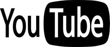 YouTube günlüğü. YouTube bir video paylaşım sitesidir. Seni tüp siyah düz ikon. Şeffaf arkaplanda vektör izole edildi. Sosyal medya imzalama düğmesi mobil uygulama, web oynat