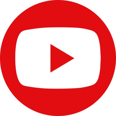 YouTube log. YouTube is a video sharing website. You tube red flat icon. Vector isolated on transparent background. Play button social media sign mobile app, web clipart