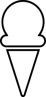 Şeffaf arkaplanda izole edilmiş dondurma konisi simgesi. Modern tatlı vanilyalı çöl tabelası. Web sitesi tasarımı için modaya uygun siyah düz çizgi vektör çikolatalı cram sembolü, mobil uygulamaya düğme. Logotype.