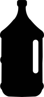 Plastik şişe siyah ikonu. Şeffaf arkaplanda vektör düz biçim işareti izole edildi. Konteynır su şişesi spor için. Doğal ve sağlıklı yaşam tarzı konsepti. Su şişesi sıvısı.