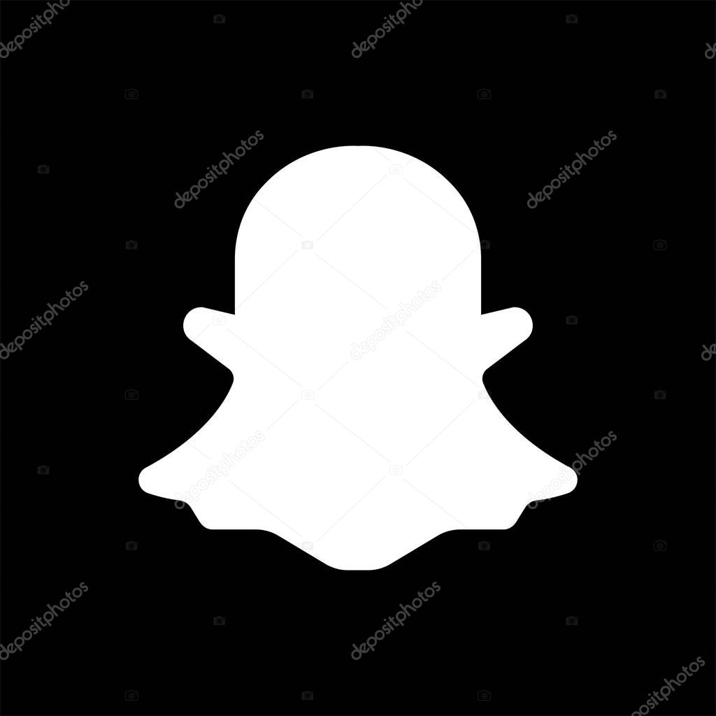 Snapchat icon. Social media logo. Line art and flat style isolated on transparent background. Snap chat messenger vectorfor business, advertising, app or web.