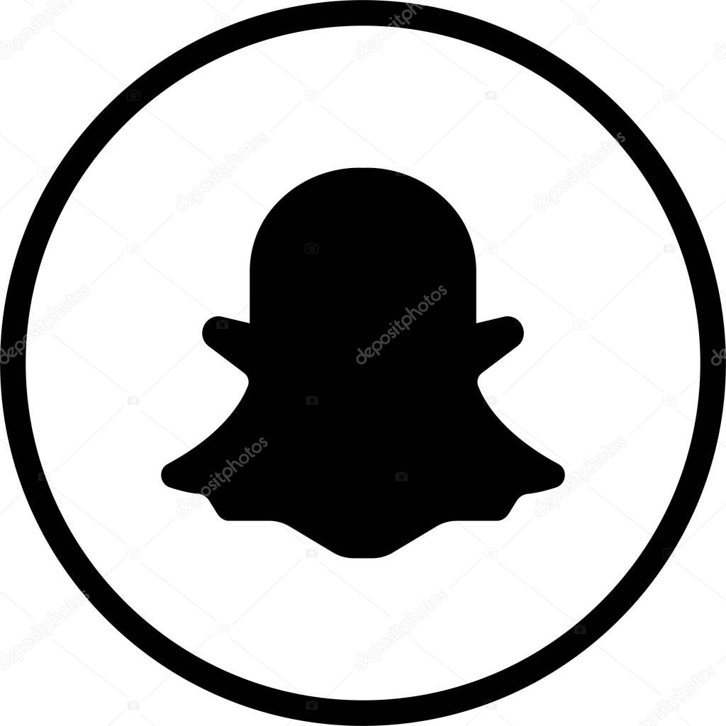 Snapchat icon. Social media logo. Line art and flat style isolated on transparent background. Snap chat messenger vectorfor business, advertising, app or web.