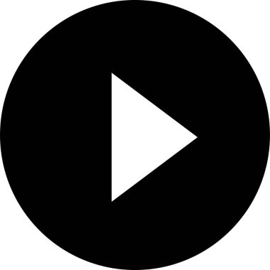 Siyah ikonu oyna. Multimedya sembollerinin video yayınlama uygulaması, ortam oynatıcı düğmeleri için bir unsur. - Evet. Şeffaf arkaplanda EPS10 vektörü izole edildi.