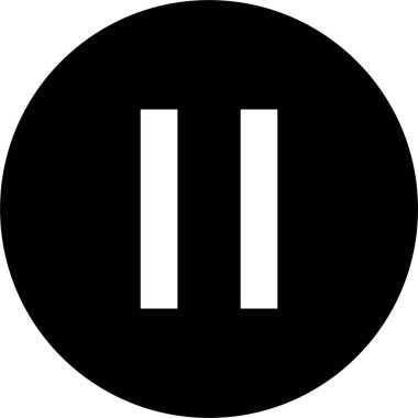 Duraklat, siyah simgeyi durdur. Multimedya sembollerinin video yayınlama uygulaması, ortam oynatıcı düğmeleri için bir unsur. - Evet. Şeffaf arkaplanda EPS10 vektörü izole edildi.