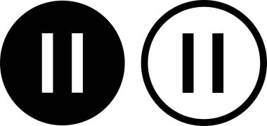 Siyah simge setini durdur. Video yayını uygulaması için elementler. multimedya sembolleri koleksiyonu, medya oynatıcı düğmeleri. - Evet. Şeffaf arkaplanda izole edilmiş vektör.