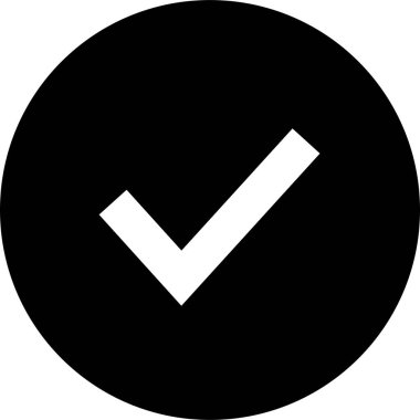 Onaylanmış siyah kene rozet simgesi şeffaf arkaplanda izole edildi. Sosyal medya resmi hesap tiki sembolü Instagram, Facebook, Twitter veya diğer uygulamalar için Soyut Modern Doğrulama vektörü işareti.