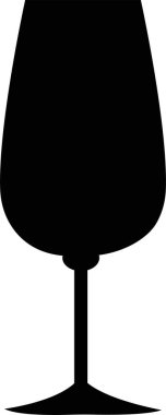 Şarap kadehi ikonu, barın, restoranın basit sembolü. Şeffaf arkaplanda izole edilmiş. Mobil konsept ve web tasarımı için çeşitli şarap kadehleri düz vektör siyah siluet.