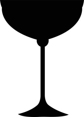 Şarap kadehi ikonu, barın, restoranın basit sembolü. Şeffaf arkaplanda izole edilmiş. Mobil konsept ve web tasarımı için çeşitli şarap kadehleri düz vektör siyah siluet.