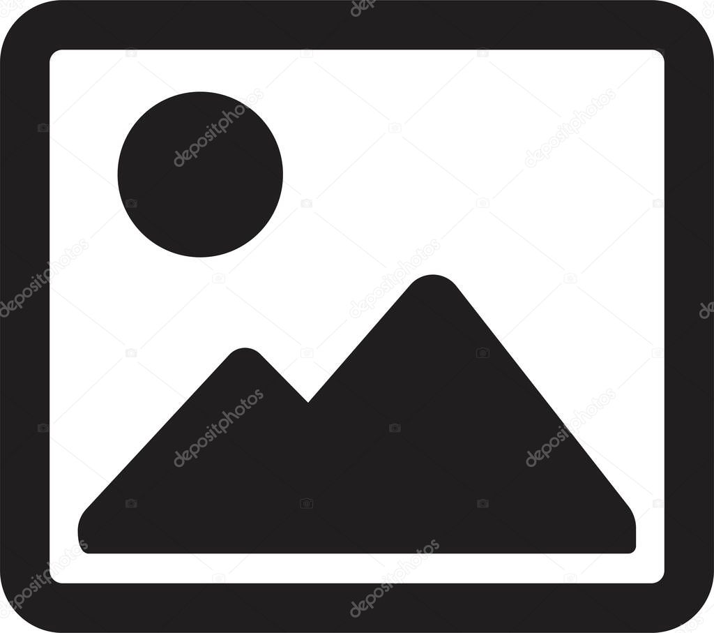 Panorama icon, Image, Gallery icon Photography flat or outline black vector isolated on transparent background. Art and design sign or symbol use for apps and websites