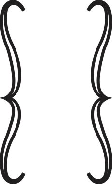 Parantez vektörü şeffaf arkaplanda izole edildi. Grafik tasarımı için kıvrımlı tel çizgisi simgesi. Web siteleri, web, mobil uygulama, bilgi grafikleri için siyah parantezler sembolik premium kalite elementleri.