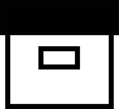 Dolap yassı ikonu. Dosya klasörü depolama sembolü mobilya vektörü piktogramını arşivle. Ön manzara. Basit doldurulmuş siyah metro tasarım modu biçimi şeffaf arkaplanda izole edildi