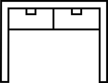 Kabine doğrusal simgesi. Dosya klasörü depolama sembolü mobilya hattı çizgisi piktogramını arşivle. Ön manzara. Şeffaf arkaplanda izole edilmiş siyah metro tasarımı modayı