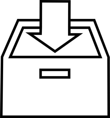 Kabine doğrusal simgesi. Dosya klasörü depolama sembolü mobilya hattı çizgisi piktogramını arşivle. Ön manzara. Şeffaf arkaplanda izole edilmiş siyah metro tasarımı modayı