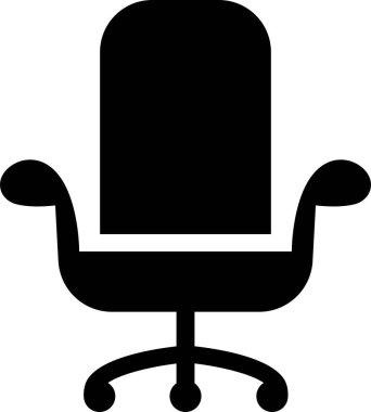 Sandalye ve oturma yeri siyah düz simge. Ofis koltuğu, koltuk ve koltuk dolu vektör şeffaf arka planda izole edilmiş. Lüks mobilya tabelası ve element sembolü. Klasik ve modern moda tarzı.