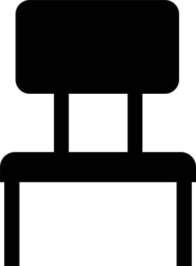 Sandalye ve oturma yeri siyah düz simge. Ofis koltuğu, koltuk ve koltuk dolu vektör şeffaf arka planda izole edilmiş. Lüks mobilya tabelası ve element sembolü. Klasik ve modern moda tarzı.