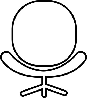 Sandalye ve oturma yeri siyah çizgi simgesi. Ofis koltuğu, koltuk ve koltuk taslağı vektörü şeffaf arka planda izole edilmiş. Lüks mobilya doğrusal işareti ve element sembolü. Klasik ve modern moda tarzı