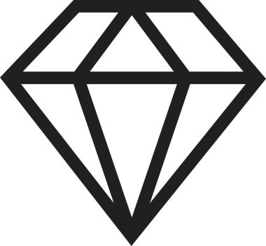 Düz bir şekilde elmaslar. Soyut siyah kraliyet elmas koleksiyonu simgeleri. Doğrusal ana hat işareti. Şeffaf arkaplanda vektör simgesi logosu tasarımı izole edildi. Web, bilgisayar ve mobil uygulama için