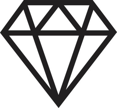 Düz bir şekilde elmaslar. Soyut siyah kraliyet elmas koleksiyonu simgeleri. Doğrusal ana hat işareti. Şeffaf arkaplanda vektör simgesi logosu tasarımı izole edildi. Web, bilgisayar ve mobil uygulama için