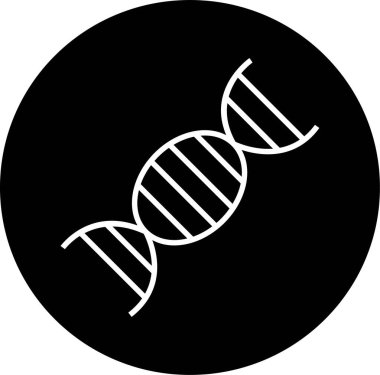 Saydam arka planda izole edilmiş basit bir modern görünüme sahip modaya uygun çizgi tasarımında DNA bilim sembolü. Doğrusal siyah vektör koleksiyonu. DNA Helix simgesi şablonu, DNA insan genetik sembolü.