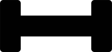 Şeffaf arkaplanda aptal simgesi izole edildi. Ön manzara. Spor salonu, uygulamalar ve web siteleri için spor aletleri spor salonu düz vektörü. Siyah siluet ana tabela tasarımı