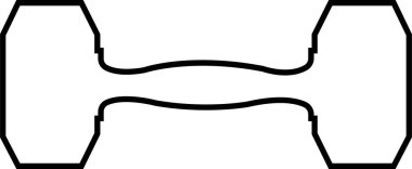 Şeffaf arkaplanda aptal simgesi izole edildi. Ön manzara. Spor salonu, uygulamalar ve web siteleri için ağırlık eğitimi ekipmanları jimnastik hattı vektörü. Siyah siluet ana tabela tasarımı.