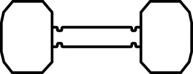 Şeffaf arkaplanda aptal simgesi izole edildi. Ön manzara. Spor salonu, uygulamalar ve web siteleri için ağırlık eğitimi ekipmanları jimnastik hattı vektörü. Siyah siluet ana tabela tasarımı.