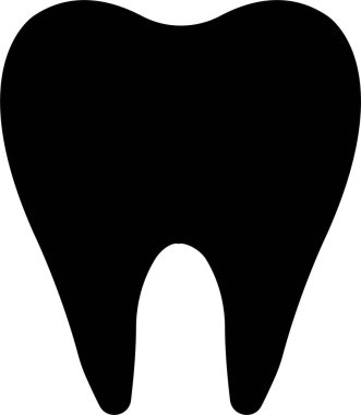 Azı dişleri sağlam. İnsan dişi silueti, tıbbi diş dolgusu logosu şeffaf arka planda izole edilmiş. Siyah düz vektör parlayan temiz diş işareti, web sitesi ve cep telefonu sembolü