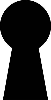 Şeffaf arkaplanda anahtar deliği simgesi izole edildi. Moda düz sanat tasarım vektörü. Uygulamalar ve web siteleri için umut veya başarının gizemli asma kilit silueti sembolü