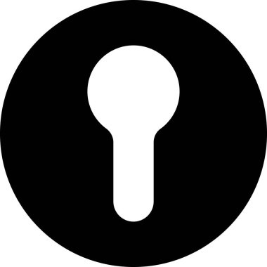 Şeffaf arkaplanda anahtar deliği simgesi izole edildi. Moda düz sanat tasarım vektörü. Uygulamalar ve web siteleri için umut veya başarının gizemli asma kilit silueti sembolü