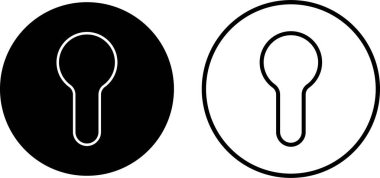 Anahtar deliği simgesi seti şeffaf arkaplanda izole edildi. Moda düz ve çizgi tasarım koleksiyonu vektörü. Uygulamalar ve web siteleri için umut veya başarının gizemli asma kilit silueti sembolü