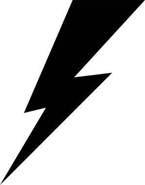 Yıldırım elektrik güç vektörü düz simge logo tasarımı elementi. Enerji ve gök gürültüsü elektrik sembolü konsepti. Flash cıvata işareti Güç hızı arkaplanda izole edildi