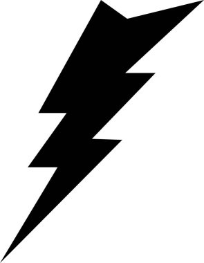 Yıldırım elektrik güç vektörü düz simge logo tasarımı elementi. Enerji ve gök gürültüsü elektrik sembolü konsepti. Flash cıvata işareti Güç hızı arkaplanda izole edildi