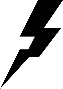 Yıldırım elektrik güç vektörü düz simge logo tasarımı elementi. Enerji ve gök gürültüsü elektrik sembolü konsepti. Flash cıvata işareti Güç hızı arkaplanda izole edildi