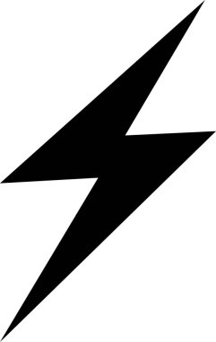 Yıldırım elektrik güç vektörü düz simge logo tasarımı elementi. Enerji ve gök gürültüsü elektrik sembolü konsepti. Flash cıvata işareti Güç hızı arkaplanda izole edildi