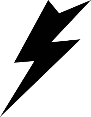 Yıldırım elektrik güç vektörü düz simge logo tasarımı elementi. Enerji ve gök gürültüsü elektrik sembolü konsepti. Flash cıvata işareti Güç hızı arkaplanda izole edildi