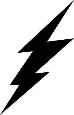 Yıldırım elektrik güç vektörü düz simge logo tasarımı elementi. Enerji ve gök gürültüsü elektrik sembolü konsepti. Flash cıvata işareti Güç hızı arkaplanda izole edildi