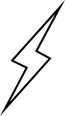 Şimşek elektrik güç vektör çizgisi simgesi logo tasarımı elementi. Enerji ve gök gürültüsü elektrik sembolü konsepti. Flash cıvata doğrusal işareti Güç hızı şeffaf arkaplanda izole