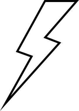 Şimşek elektrik güç vektör çizgisi simgesi logo tasarımı elementi. Enerji ve gök gürültüsü elektrik sembolü konsepti. Flash cıvata doğrusal işareti Güç hızı şeffaf arkaplanda izole